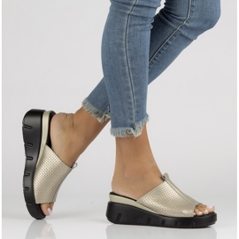 Lederpantoffeln Filippo DK3594 / 22 Gehen Sie golden 1