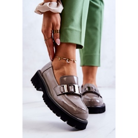 S.Barski Lackierte Lederschuhe Grau Corine 1