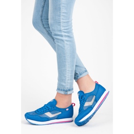 Kylie Sportschuhe aus Mesh weiß blau rosa 1