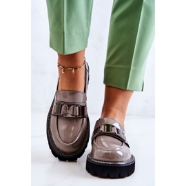 S.Barski Lackierte Lederschuhe Grau Corine 2