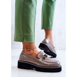 S.Barski Lacklederschuhe mit hellbrauner Adison-Dekoration mehrfarbig 2