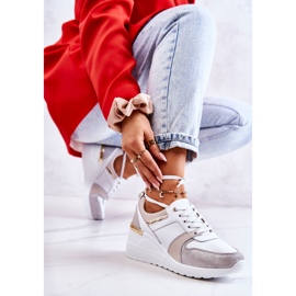 S.Barski Sportschuhe aus Leder auf einem weißen und grauen Rayana-Keil 1