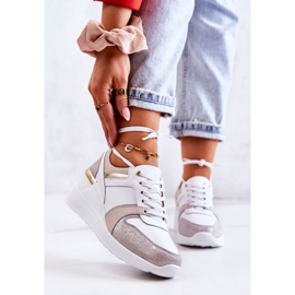 S.Barski Sportschuhe aus Leder auf einem weißen und grauen Rayana-Keil 2