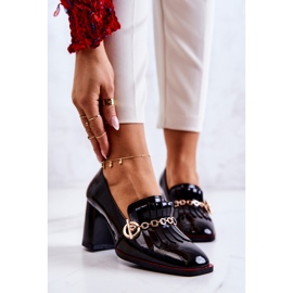 S.Barski Lackierte trendige schwarze Jenice-Pumps 1