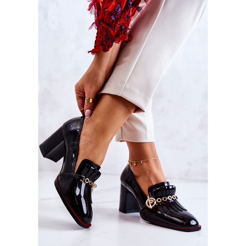 S.Barski Lackierte trendige schwarze Jenice-Pumps 2