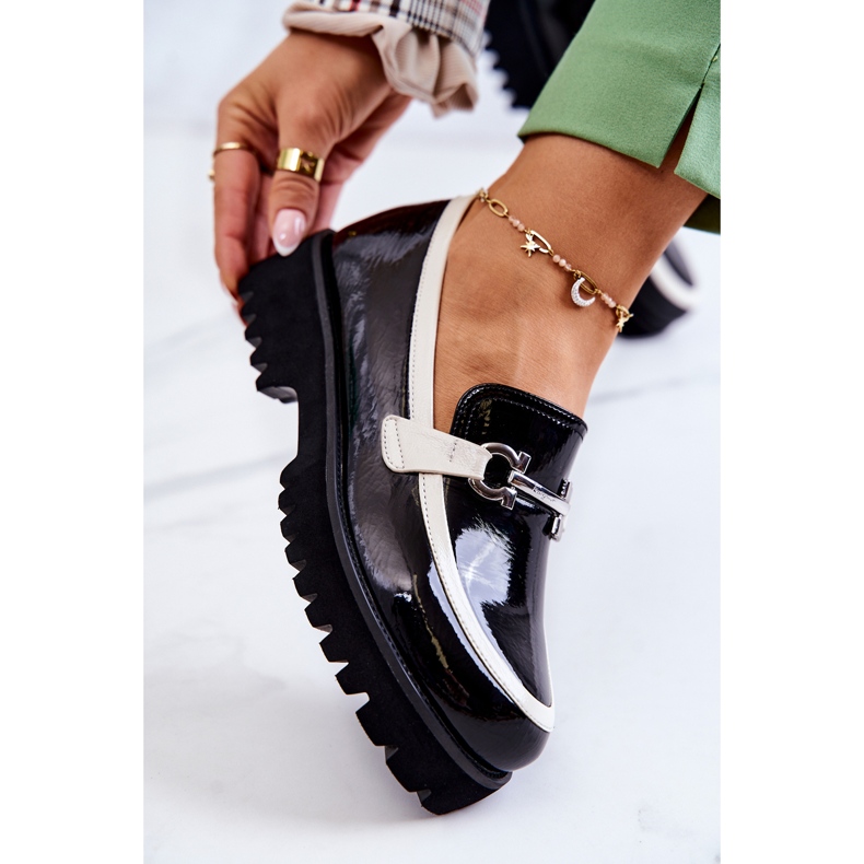 S.Barski Lackierte Damenschuhe Schwarz und Weiß Cassida 2