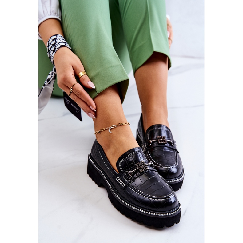 S.Barski Schlangenlederschuhe mit schwarzer Adison-Dekoration 1