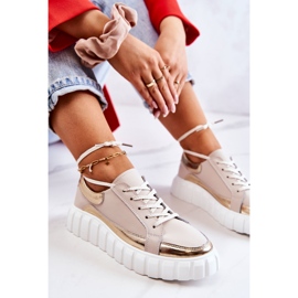 S.Barski Damen-Brogues auf der beige-goldenen Noriso-Plattform 2