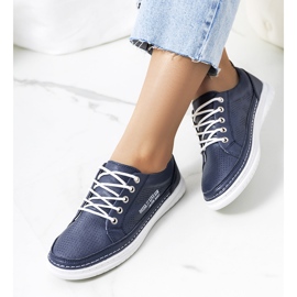 Valeska Sneaker aus marineblauem Leder navy blau 1