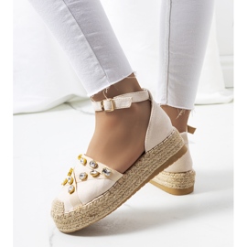 Beigefarbene Espadrilles mit Zirkonia von Dide 2