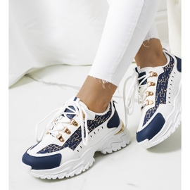 Weiß-marineblauer Damen-Sneaker von Remmers navy blau 1