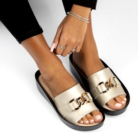 Lederpantoffeln Filippo DK3590 / 22 Gehen Sie golden 3