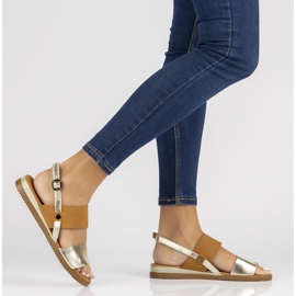 Ledersandalen Filippo DS3601 / 22 Go Br braun und gold golden 1