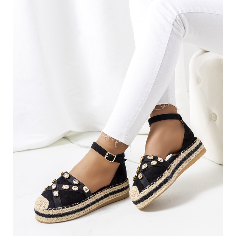 Schwarze Espadrilles mit Dide Zirkonia 1