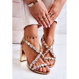 S.Barski Damensandalen mit hohem Absatz Lu Boo Golden 8258-1 Vernee 1