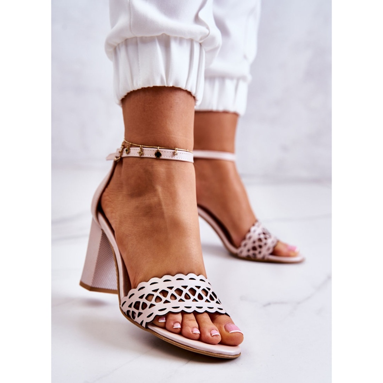 Lewski Shoes Ledersandalen Openwork Lewski 2869 Perlrosa beige 2