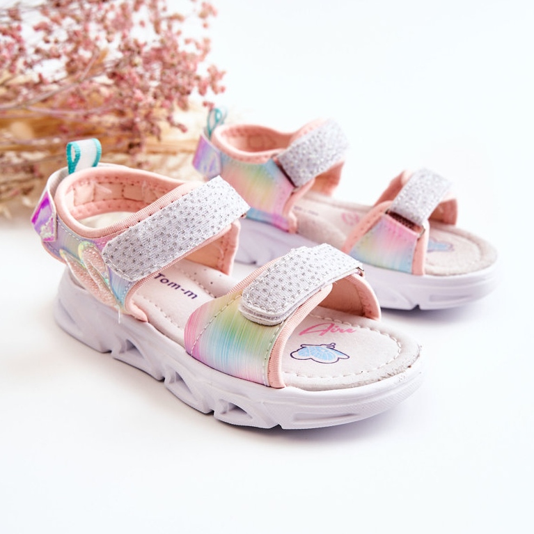 PJ2 Klassische Kindersandalen mit Klettverschluss Multicolor Darrin rosa mehrfarbig 1