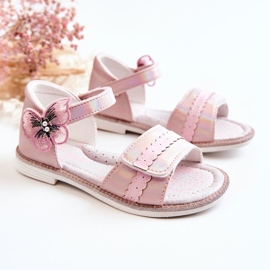 PJ2 Kindersandalen mit Schmetterling Rosa Nicoll 2