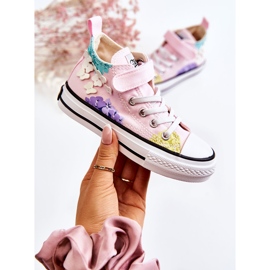 PA1 High-Top-Sneaker aus Stoff für Kinder mit Aufdruck Pink Dorry rosa 1