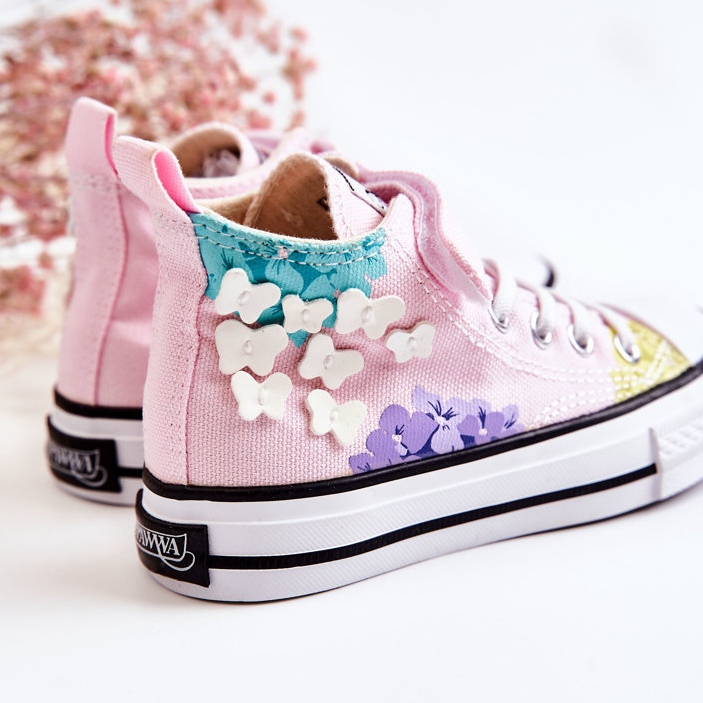 PA1 High-Top-Sneaker aus Stoff für Kinder mit Aufdruck Pink Dorry rosa 2