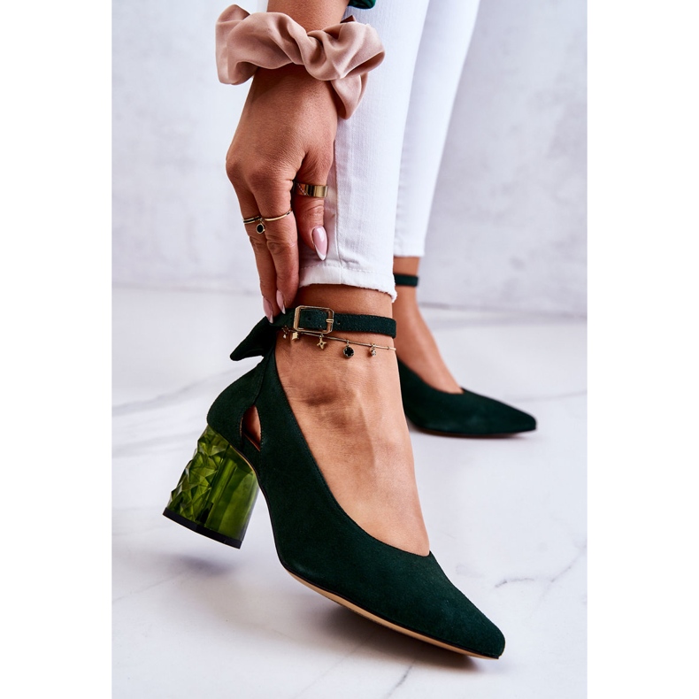 Wildlederpumps mit Schleife Maciejka 05059-09 Dunkelgrün 1