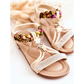 Kinder-Slipper Beige Sammi golden 2