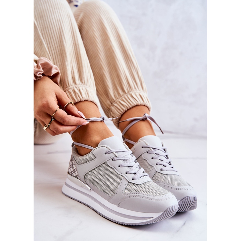 PG1 Klassische Sportschuhe für Damen auf Wedge Grey Advanced silber- grau 1