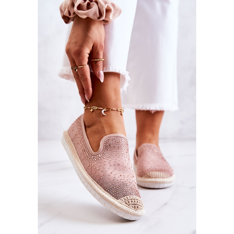 PG1 Damen Textil Espadrilles mit Zirkonia Pink Deimos rosa 1