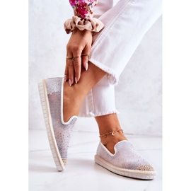 PG1 Espadrilles aus Stoff für Damen mit Zirkonia Grau Deimos weiß silber- 2