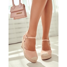 FW1 Damen-Espadrilles auf geflochtenem Plateau Pink Canillo rosa 1