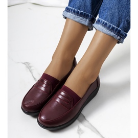 Ziggy kastanienbraune Loafer mit Keilabsatz rot mehrfarbig 1
