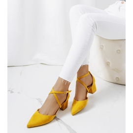 Gelbe Pumpen am Terra-Pfosten 1