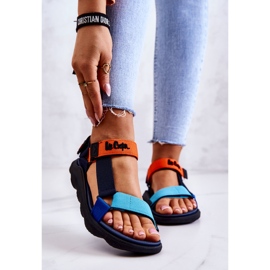 Sportliche Damensandale Lee Cooper LCW-22-34-0953L Mehrfarbig marineblau blau orange 1