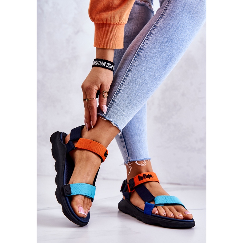 Sportliche Damensandale Lee Cooper LCW-22-34-0953L Mehrfarbig marineblau blau orange 2