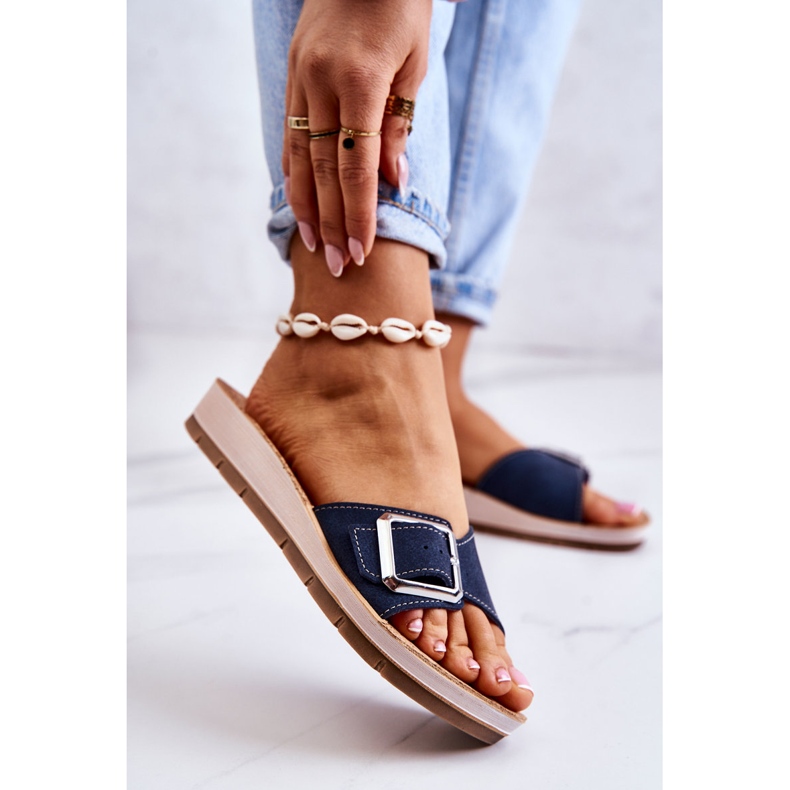 Modische Damenhausschuhe mit Schnalle Inblu CP000031 Marineblau navy blau 2