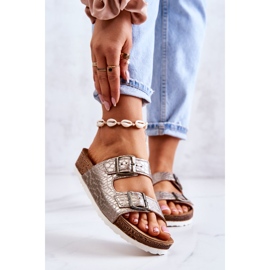 Damenhausschuhe Schnallen Inblu NM000027 Silber beige silber- 1