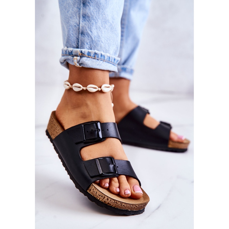 Damenhausschuhe Schnallen Inblu NM000028 Schwarz 2