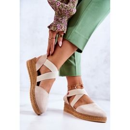 Damen Wildleder Espadrilles Big Star JJ276038 Beige 1