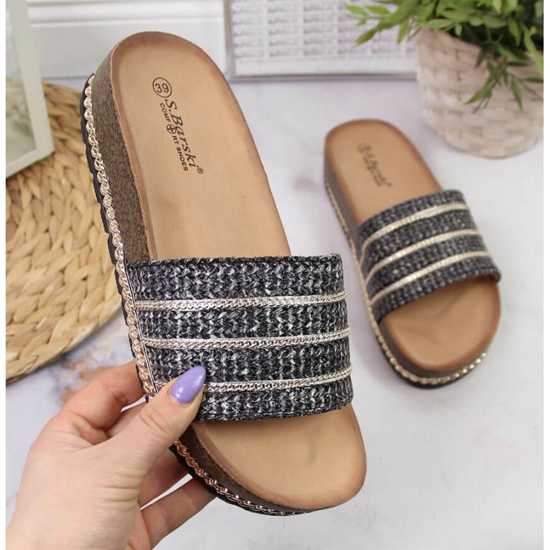 Schwarze Plateauschuhe W S. Barski 1