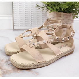 Sandalen Espadrilles mit beigen Perlen W S.Barski 2