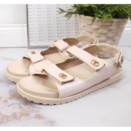Sandalen mit Klettverschluss beige In S. Barski 2