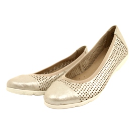 Durchbrochene Caprice-Ballerinas für Damen 22151-28 354 Beige – Metallic 5