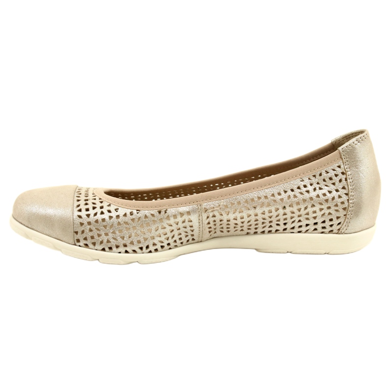 Durchbrochene Caprice-Ballerinas für Damen 22151-28 354 Beige – Metallic 4