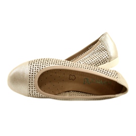 Durchbrochene Caprice-Ballerinas für Damen 22151-28 354 Beige – Metallic 7