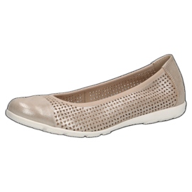 Durchbrochene Caprice-Ballerinas für Damen 22151-28 354 Beige – Metallic 1