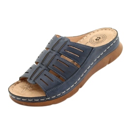 Frauenflip-Flops mit einem Openwork Evento 22SD98-4536 Marineblau Muster 3