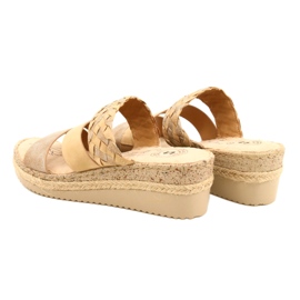 Damenflip Flops mit einem Keilgeflecht Jezzi 22SD98-4566 Beige 5