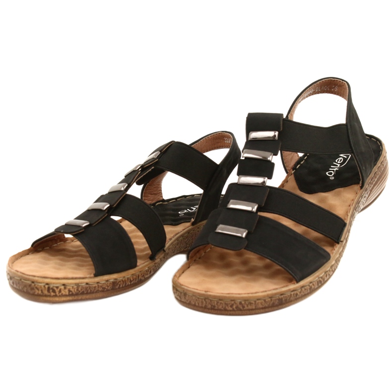Bequeme schwarze Sandalen Evento 22SD35-4940 2