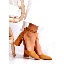 FB2 Pumps Auf Einem Balken Gebundener Kamelsalat braun gelb 4