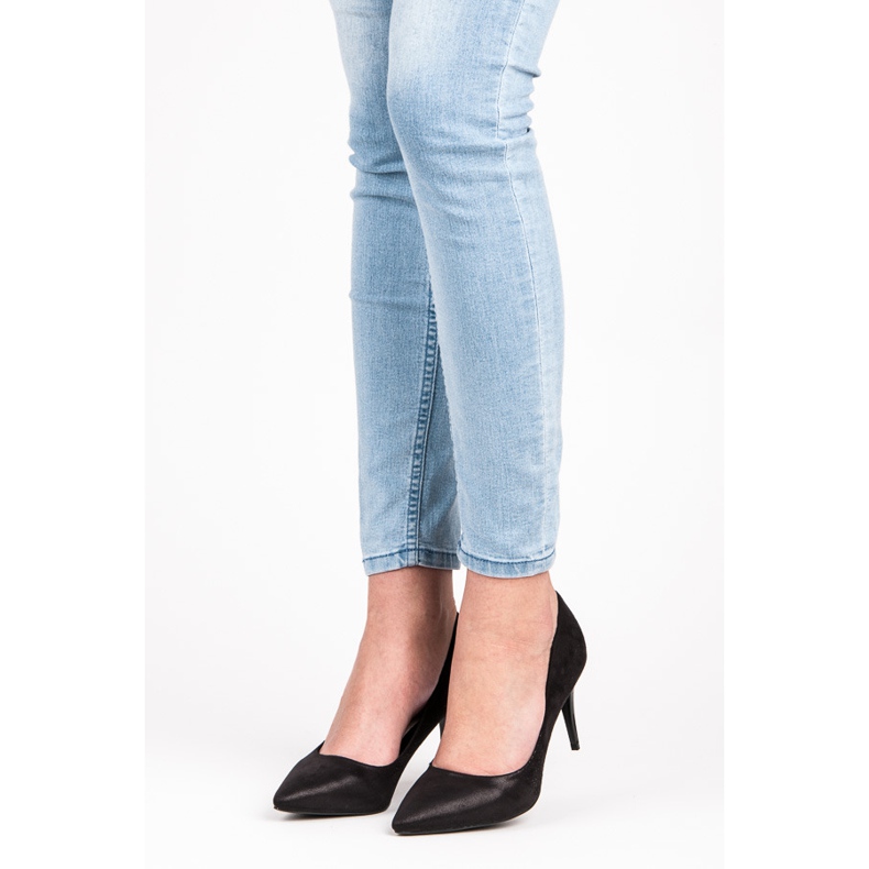 Qinba Wildleder-High-Heels schwarz 1